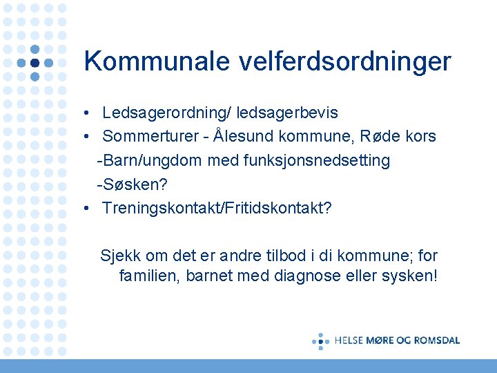 Kommunale velferdsordninger • Ledsagerordning/ ledsagerbevis • Sommerturer - Ålesund kommune, Røde kors -Barn/ungdom med