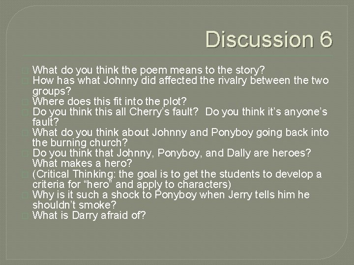 Discussion 6 � � � � � What do you think the poem means