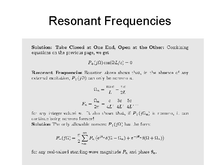 Resonant Frequencies 