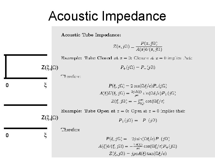 Acoustic Impedance Z(x, j. W) 0 x 