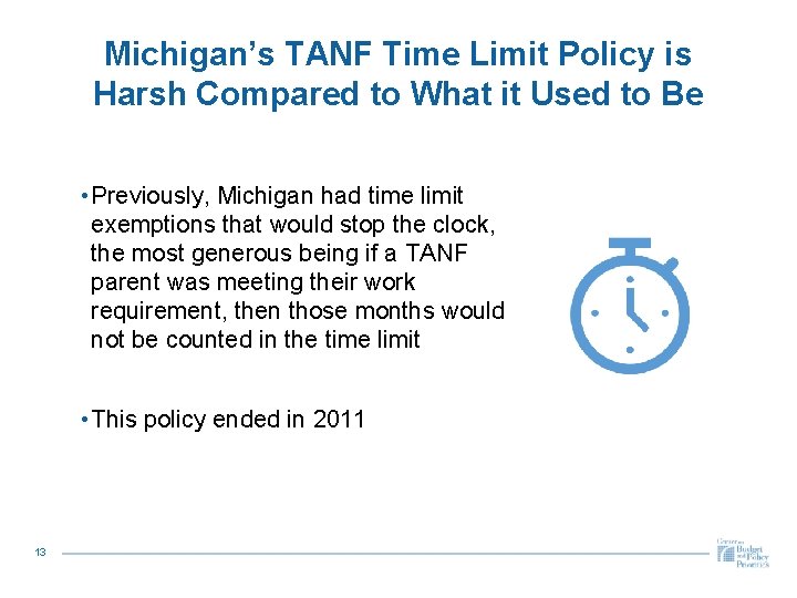 Michigan’s TANF Time Limit Policy is Harsh Compared to What it Used to Be