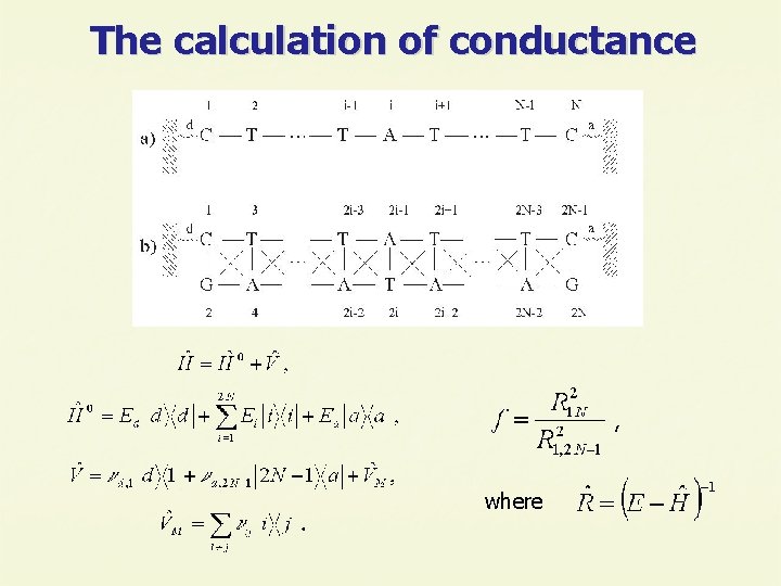 The calculation of conductance , where 