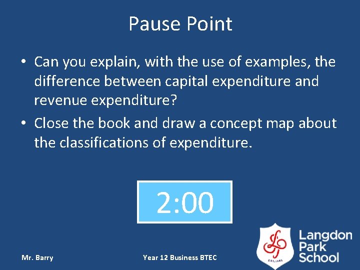 Pause Point • Can you explain, with the use of examples, the difference between