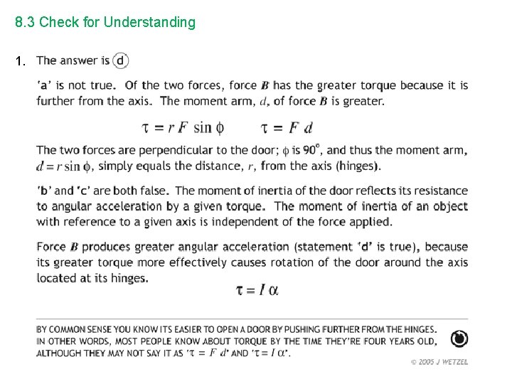 8. 3 Check for Understanding 1. 