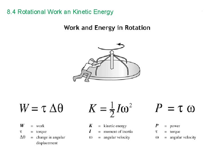 8. 4 Rotational Work an Kinetic Energy 