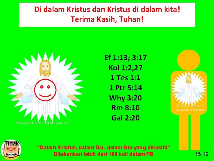 Di dalam Kristus dan Kristus di dalam kita! Terima Kasih, Tuhan! © Gospel. Gifs.