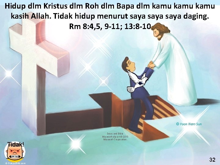 Hidup dlm Kristus dlm Roh dlm Bapa dlm kamu kasih Allah. Tidak hidup menurut