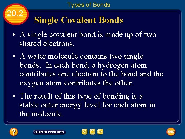 Types of Bonds 20. 2 Single Covalent Bonds • A single covalent bond is