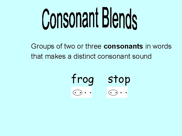 Groups of two or three consonants in words that makes a distinct consonant sound