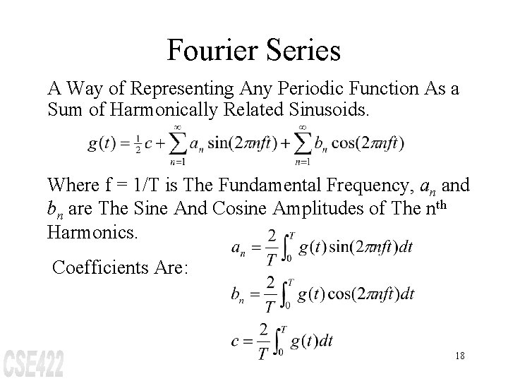 Fourier Series A Way of Representing Any Periodic Function As a Sum of Harmonically