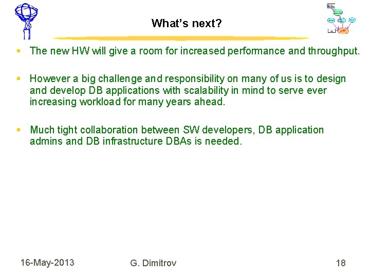 What’s next? The new HW will give a room for increased performance and throughput.