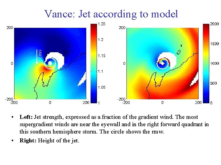 7 m/s Vance: Jet according to model • Left: Jet strength, expressed as a 7 m/s Vance: Jet according to model • Left: Jet strength, expressed as a