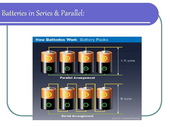 Batteries in Series & Parallel: Batteries in Series & Parallel:
