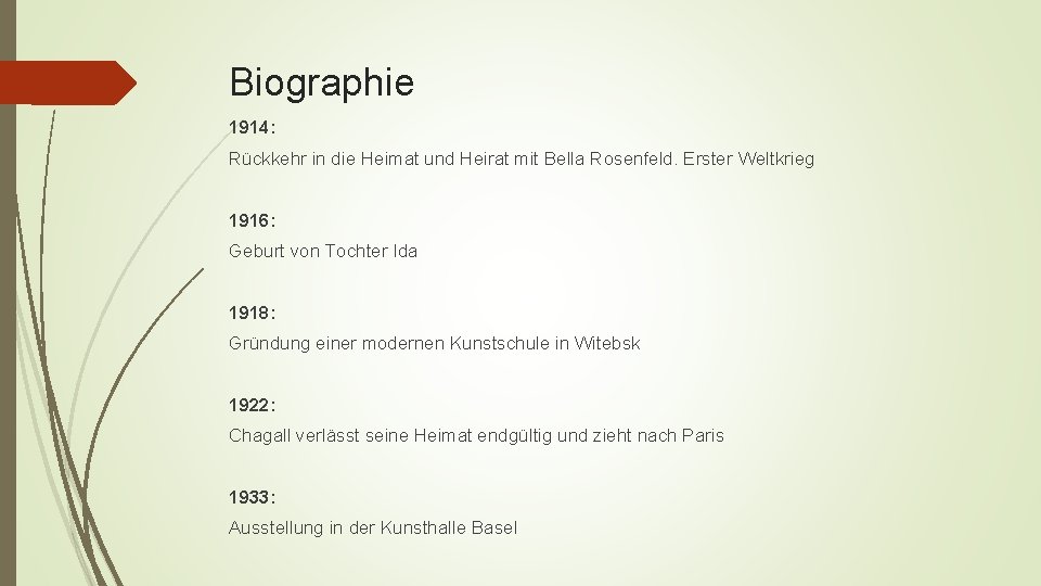 Biographie 1914: Rückkehr in die Heimat und Heirat mit Bella Rosenfeld. Erster Weltkrieg 1916: