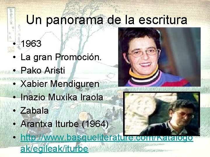 Un panorama de la escritura • • 1963 La gran Promoción. Pako Aristi Xabier
