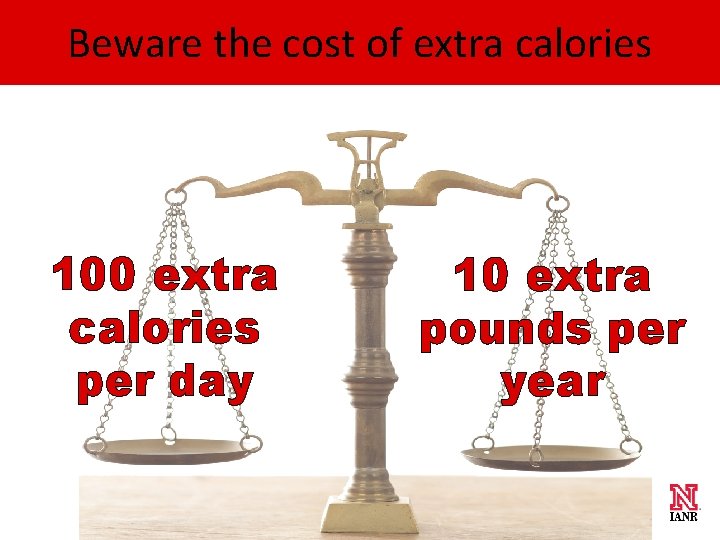 Beware the cost of extra calories 100 extra calories per day 10 extra pounds