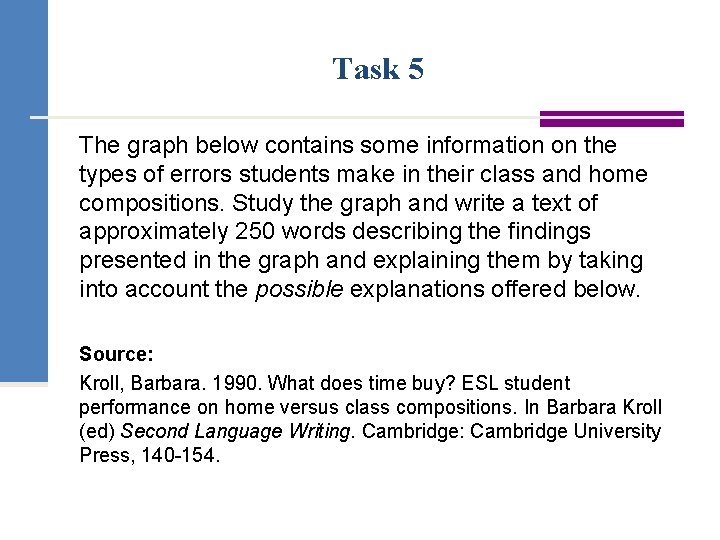 Task 5 The graph below contains some information on the types of errors students