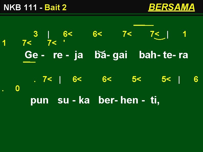 BERSAMA NKB 111 - Bait 2 3 1 7< | 6< 7< ' 6<