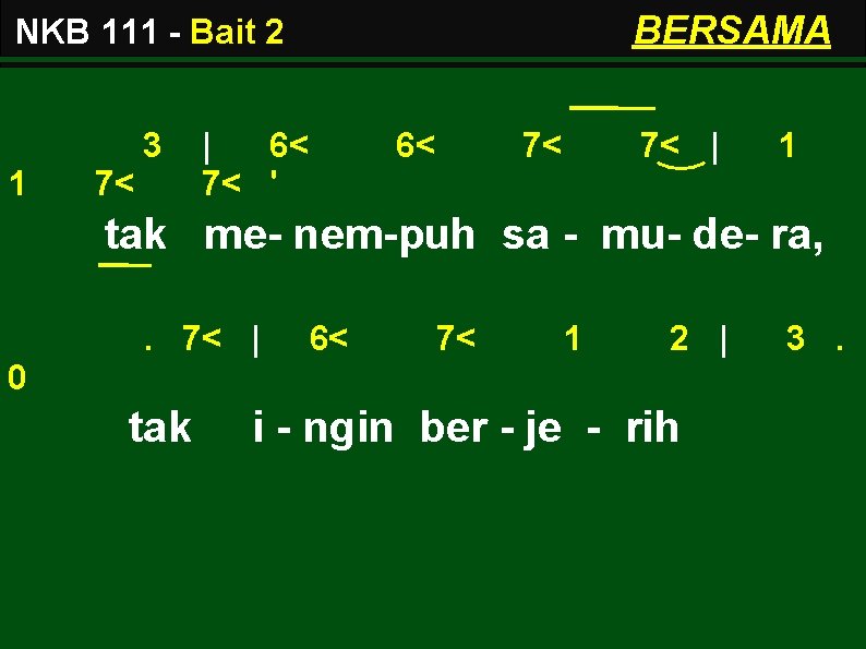 BERSAMA NKB 111 - Bait 2 3 1 7< | 6< 7< ' 6<