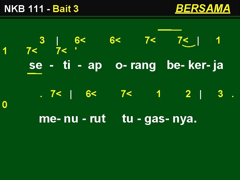 BERSAMA NKB 111 - Bait 3 3 1 7< | 6< 7< ' 6<