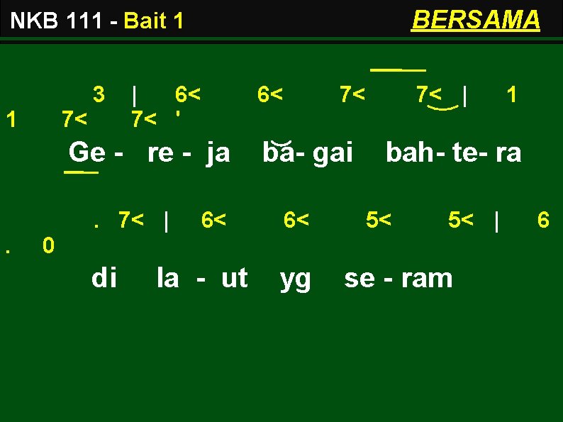 BERSAMA NKB 111 - Bait 1 3 1 7< | 6< 7< ' 6<