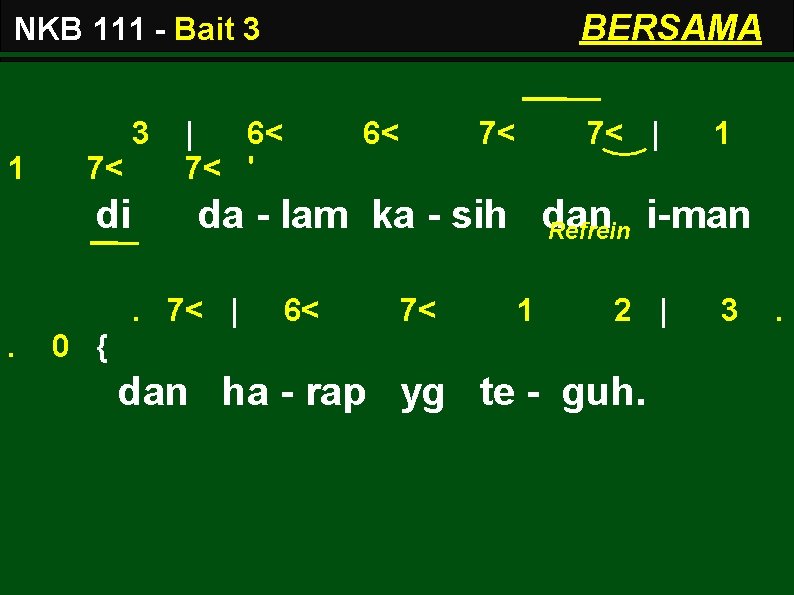 BERSAMA NKB 111 - Bait 3 3 1 7< di | 6< 7< '