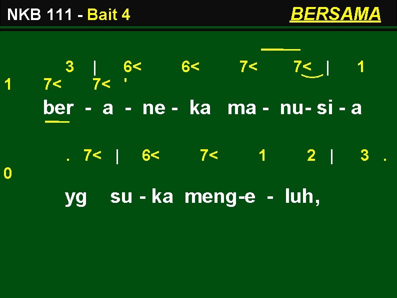 BERSAMA NKB 111 - Bait 4 3 1 7< | 6< 7< ' 6<