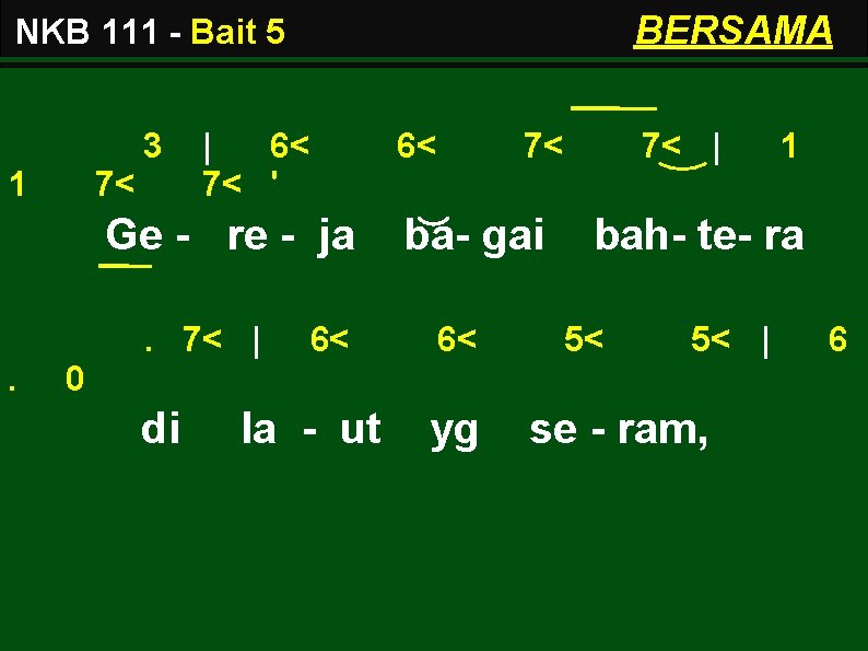 BERSAMA NKB 111 - Bait 5 3 1 7< | 6< 7< ' 6<