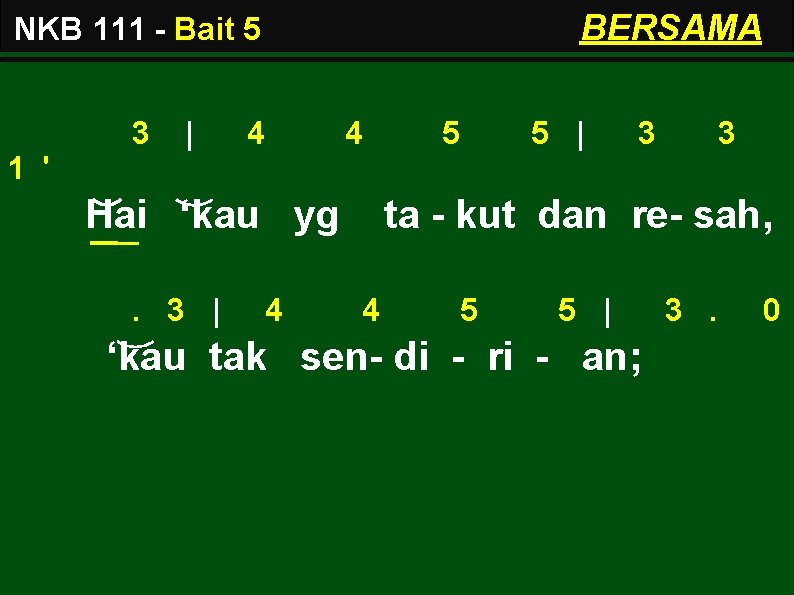 BERSAMA NKB 111 - Bait 5 3 | 4 4 5 5 | 3