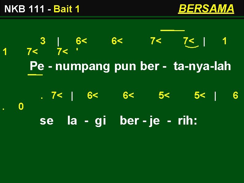 BERSAMA NKB 111 - Bait 1 3 1 7< | 6< 7< ' 6<