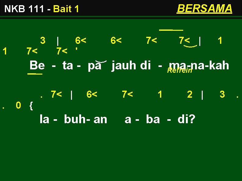 BERSAMA NKB 111 - Bait 1 3 1 7< | 6< 7< ' 6<