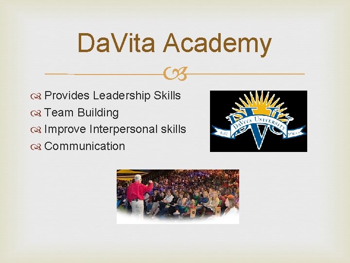 Da. Vita Academy Provides Leadership Skills Team Building Improve Interpersonal skills Communication 