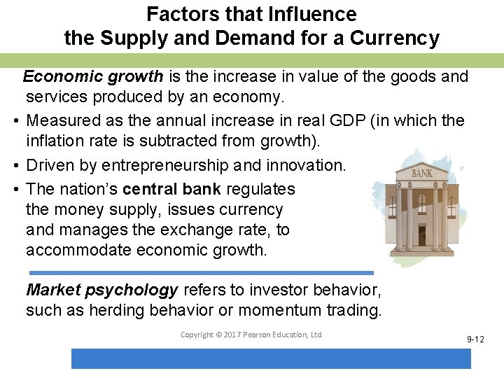 Factors that Influence the Supply and Demand for a Currency Economic growth is the