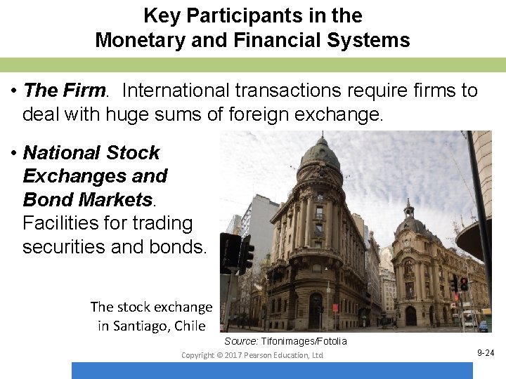 Key Participants in the Monetary and Financial Systems • The Firm. International transactions require