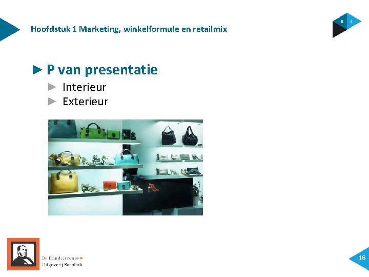 Hoofdstuk 1 Marketing, winkelformule en retailmix ► P van presentatie ► Interieur ► Exterieur