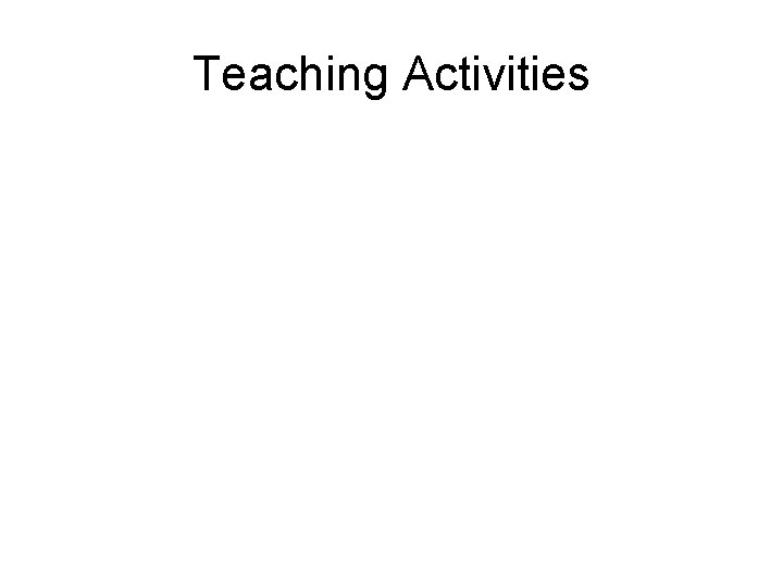 Teaching Activities 