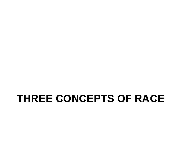 THREE CONCEPTS OF RACE 