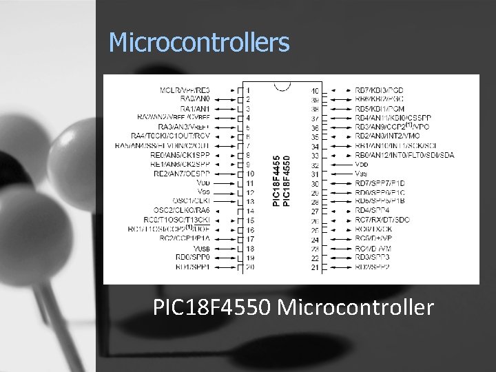 Microcontrollers PIC 18 F 4550 Microcontroller 