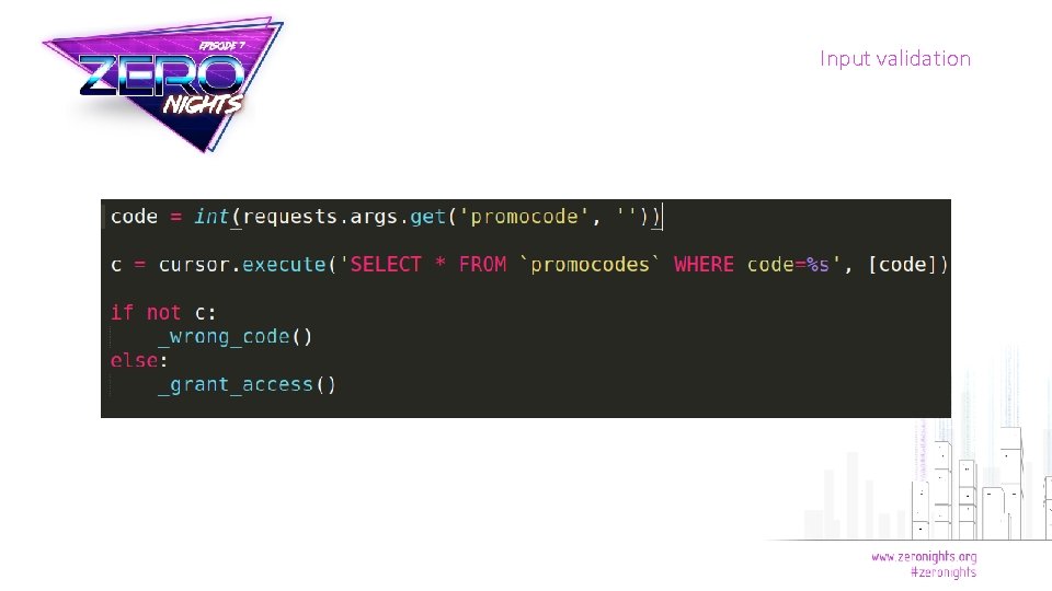 Input validation 
