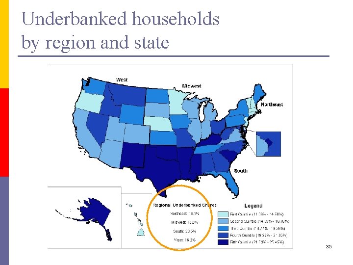 Underbanked households by region and state 35 