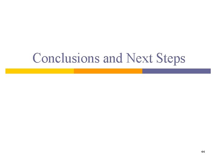 Conclusions and Next Steps 44 