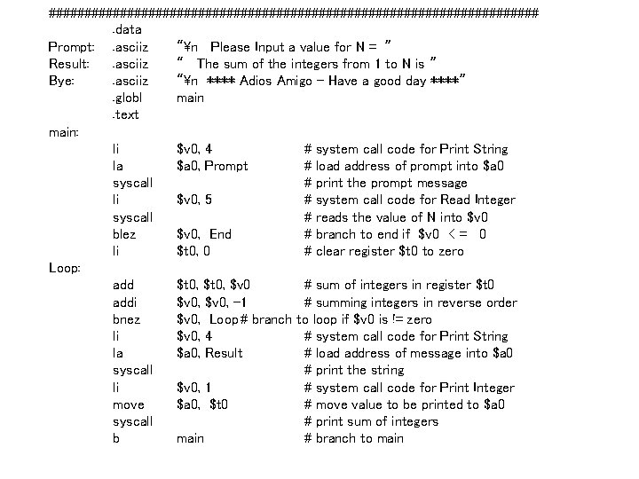 ###################################. data Prompt: . asciiz “n Please Input a value for N = ”