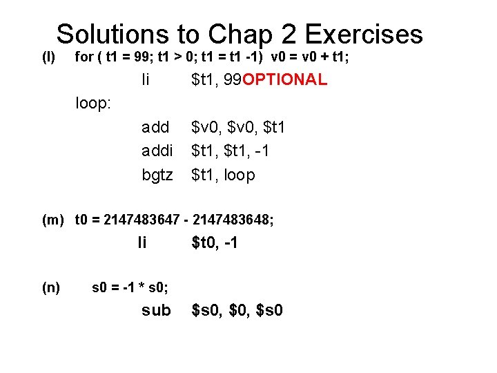 (l) Solutions to Chap 2 Exercises for ( t 1 = 99; t 1