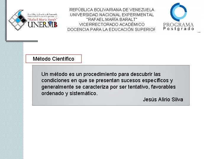 REPÚBLICA BOLIVARIANA DE VENEZUELA UNIVERSIDAD NACIONAL EXPERIMENTAL “RAFAEL MARÍA BARALT” VICERRECTORADO ACADÉMICO DOCENCIA PARA