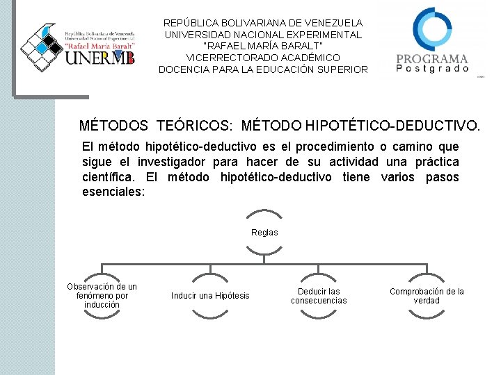 REPÚBLICA BOLIVARIANA DE VENEZUELA UNIVERSIDAD NACIONAL EXPERIMENTAL “RAFAEL MARÍA BARALT” VICERRECTORADO ACADÉMICO DOCENCIA PARA