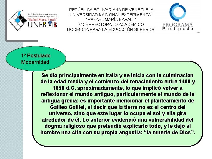 REPÚBLICA BOLIVARIANA DE VENEZUELA UNIVERSIDAD NACIONAL EXPERIMENTAL “RAFAEL MARÍA BARALT” VICERRECTORADO ACADÉMICO DOCENCIA PARA