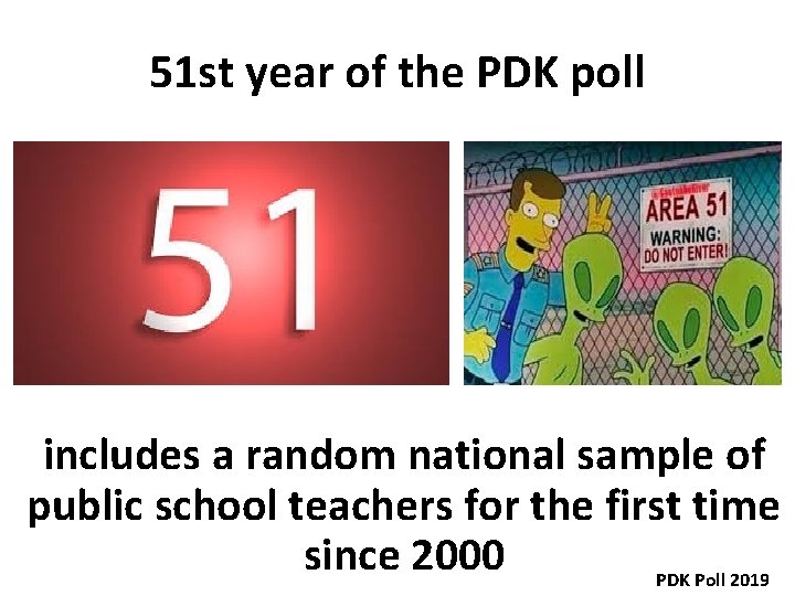 51 st year of the PDK poll includes a random national sample of public