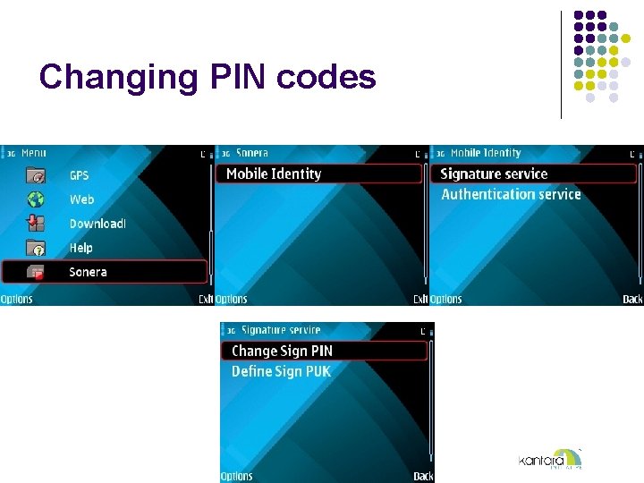 Changing PIN codes 