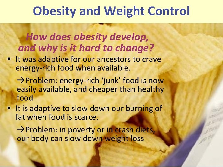 Obesity and Weight Control How does obesity develop, and why is it hard to