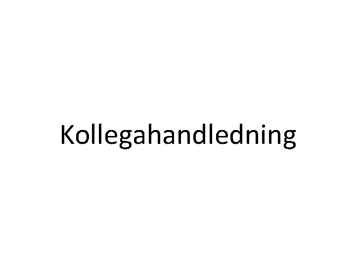 Kollegahandledning 